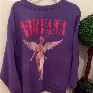 NIRVANA Purple Angel Graphic Sweatshirt